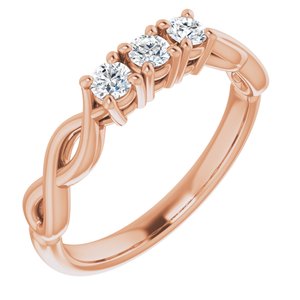 14K Rose 3/4 CTW Diamond Anniversary Band