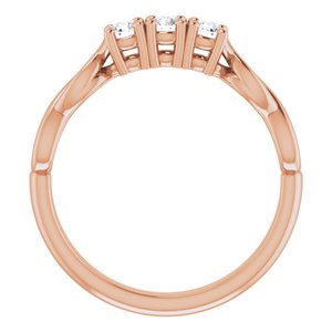 14K Rose 3/4 CTW Diamond Anniversary Band