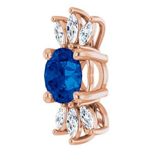 Charger l&#39;image dans la galerie, Pendentif saphir bleu 14K et diamant 1/4 CTW
