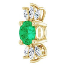 Load image into Gallery viewer, 14K Yellow Emerald &amp; 1/4 CTW Diamond Pendant
