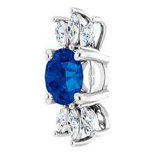 Load image into Gallery viewer, Sterling Silver Blue Sapphire &amp; 1/4 CTW Diamond Pendant
