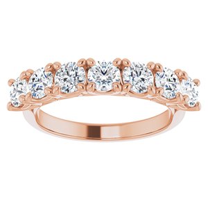 14K Rose 3.8 mm Round Seven-Stone Anniversary Band Mounting