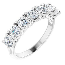 Load image into Gallery viewer, 14K White 3.8 mm Round Seven-Stone Anniversary Band Mounting
