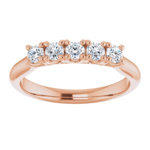 14K Rose 9/10 CTW Diamond Anniversary Band