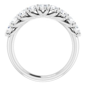 Bande d'anniversaire en diamant 14K blanc 9/10 CTW