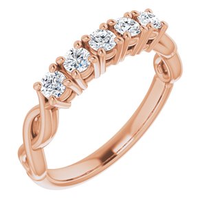 14K Rose 1 CTW Diamond Anniversary Band