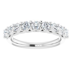 Bande d'anniversaire en diamant 14K blanc 9/10 CTW