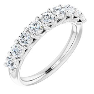 Bande d'anniversaire en diamant 14K blanc 9/10 CTW