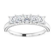 Charger l&#39;image dans la galerie, Jonc anniversaire Platinum 1 CTW Diamond
