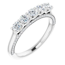 Charger l&#39;image dans la galerie, Bague anniversaire platine 3/4 CTW diamant
