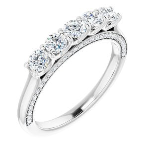 Bague anniversaire platine 3/4 CTW diamant
