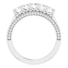 Charger l&#39;image dans la galerie, Bague anniversaire platine 3/4 CTW diamant
