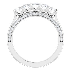 Bague anniversaire platine 3/4 CTW diamant