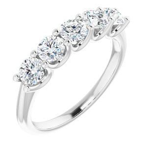 14K White 1 CTW Diamond Anniversary Band