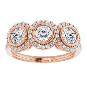 14K Rose 1 CTW Diamond Anniversary Band