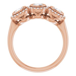 14K Rose 1 CTW Diamond Anniversary Band