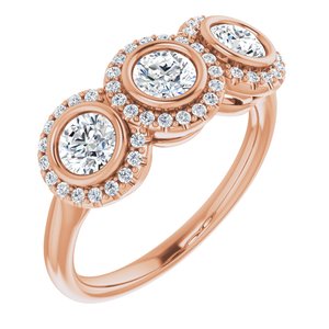 14K Rose 1 CTW Diamond Anniversary Band