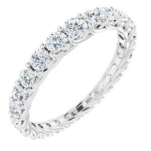 Bande d'éternité graduée en diamant blanc 14K 1 1/4 CTW taille 6,5