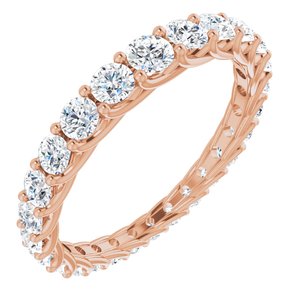 14K Rose 1 1/4 CTW Diamond Graduated Eternity Band Size 6.5