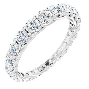 Bande d'éternité graduée en diamant blanc 14K 1 1/8 CTW taille 4,5