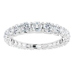 Bande d'éternité graduée en platine 1 1/8 CTW diamant taille 4