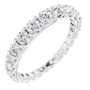 14K White 1 1/5 CTW Diamond Graduated Eternity Band Size 6
