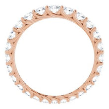 Load image into Gallery viewer, 14K Rose 1 1/4 CTW Diamond Graduated Eternity Band Size 6.5
