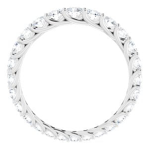 Bande d'éternité graduée en diamant blanc 14K 1 1/4 CTW taille 6,5