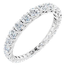 Load image into Gallery viewer, Platinum 1 1/3 CTW Diamond Graduated Eternity Band Size 7.5
