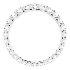 14K Blanc 1 1/3 CTW Diamant Gradué Gradient Band Taille 7,5