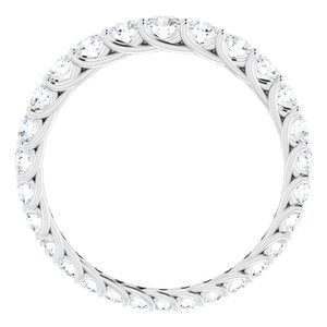 Bande d'éternité graduée en diamant blanc 14K 1 1/3 CTW taille 8