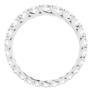 14K White 1 1/5 CTW Diamond Graduated Eternity Band Size 6