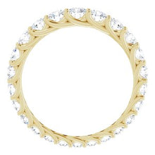 Charger l&#39;image dans la galerie, Bande d&#39;éternité graduée en diamant 14K jaune 1 1/5 CTW taille 5,5
