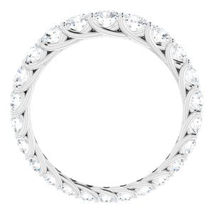 Bande d'éternité graduée en diamant blanc 14K 1 1/8 CTW taille 4,5