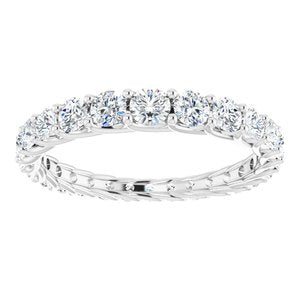 Bande d'éternité graduée en diamant blanc 14K 1 1/4 CTW taille 6,5