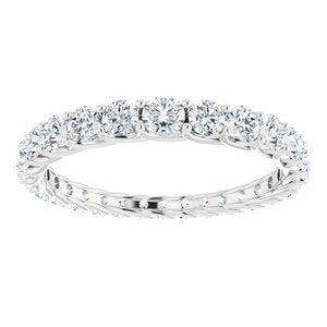 14K Blanc 1 1/3 CTW Diamant Gradué Gradient Band Taille 7,5