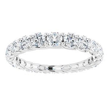 Charger l&#39;image dans la galerie, Bande d&#39;éternité graduée en diamant blanc 14K 1 1/8 CTW taille 4,5

