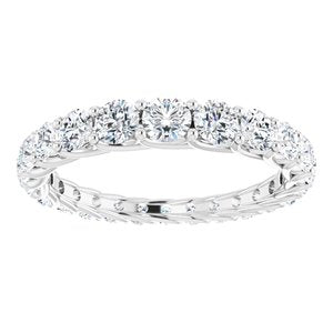 Bande d'éternité graduée en diamant blanc 14K 1 1/8 CTW taille 4,5