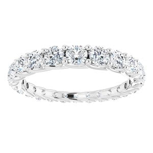 14K White 1 1/5 CTW Diamond Graduated Eternity Band Size 6