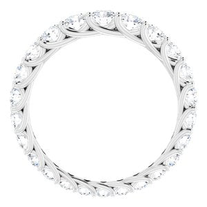 14K White 1 1/5 CTW Diamond Graduated Eternity Band Size 5