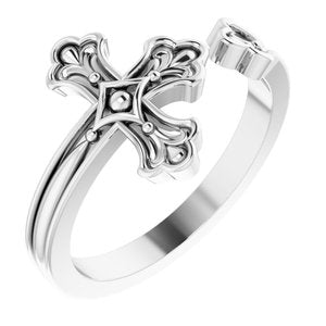 Sterling Silver Negative-Space Cross Ring