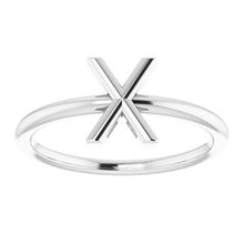 Load image into Gallery viewer, Sterling Silver Initial X Ring
