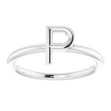 Load image into Gallery viewer, Sterling Silver Initial P Ring
