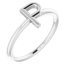 Load image into Gallery viewer, Sterling Silver Initial P Ring
