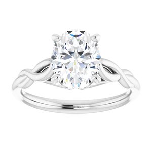 Platinum 9x7 mm Oval Forever One‚Ñ¢ Moissanite Engagement Ring