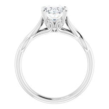 Load image into Gallery viewer, Platinum 9x7 mm Oval Forever One‚Ñ¢ Moissanite Engagement Ring
