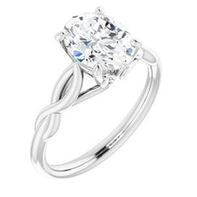 Load image into Gallery viewer, Platinum 9x7 mm Oval Forever One‚Ñ¢ Moissanite Engagement Ring

