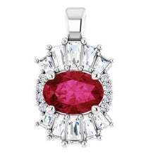 Load image into Gallery viewer, Sterling Silver Ruby &amp; 1/3 CTW Diamond Pendant
