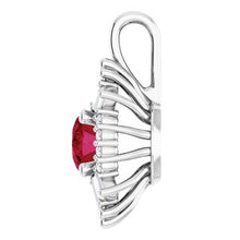 Load image into Gallery viewer, Sterling Silver Ruby &amp; 1/3 CTW Diamond Pendant
