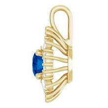 Load image into Gallery viewer, 14K Yellow Blue Sapphire &amp; 1/3 CTW Diamond Pendant
